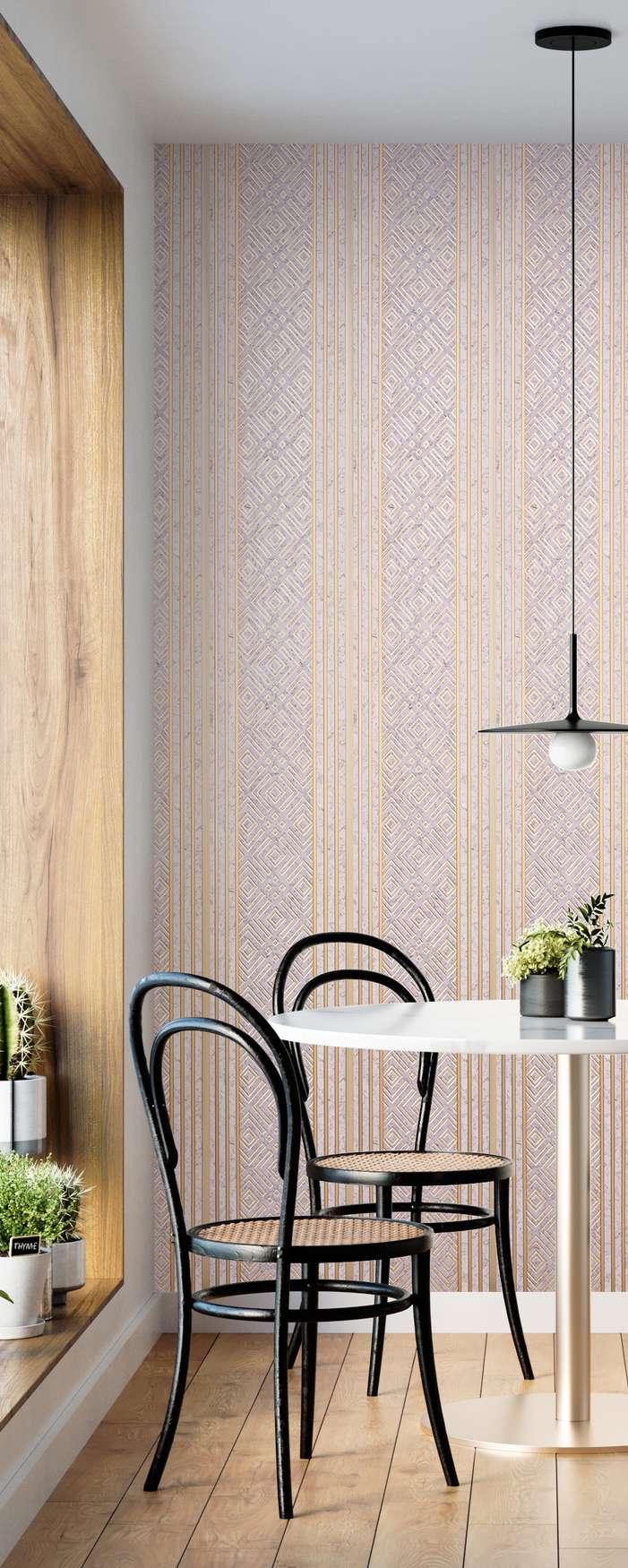 Beige Stone Charcoal Louvers Panel Marble & 8x1 Ft - Ed 9112