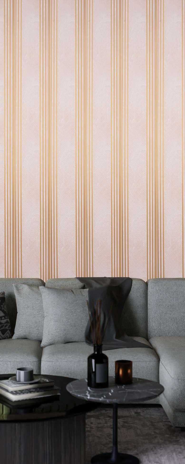 Beige Stone Charcoal Louvers Panel Marble & 8x1 Ft - Ed 9113