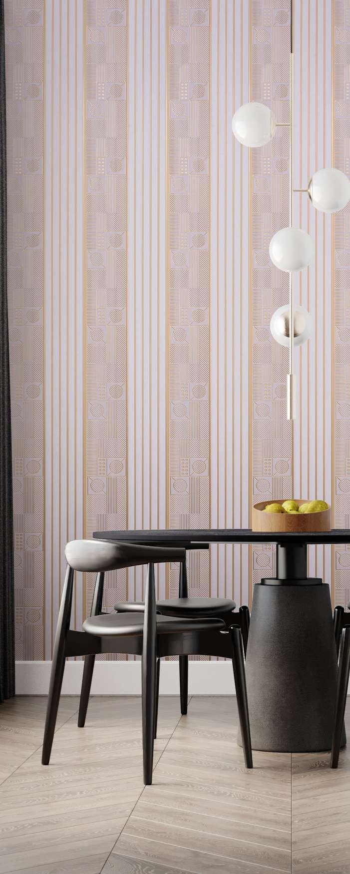Beige Stone Charcoal Louvers Panel Marble & 8x1 Ft - Ed 9122
