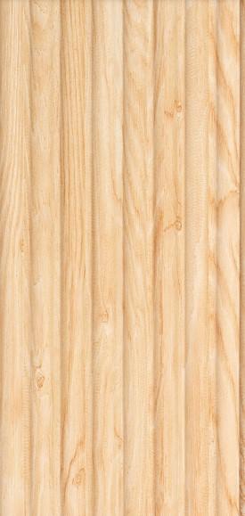 Beige Wood Finish Charcoal Louvers Panel 8x0.41 Ft - 4027