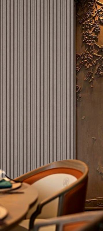 Wooden Charcoal Louvers Panel Wood Beige 8x1 Ft - Ed12009