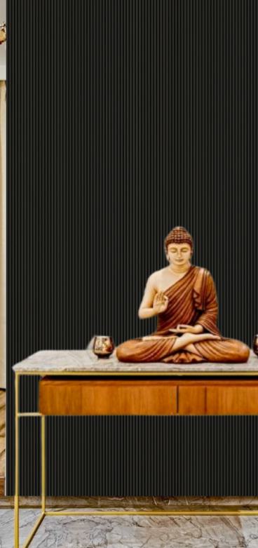 Black Geometric Charcoal Louvers Designer 8x1 Ft - Ed11012