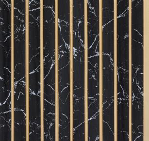 Interlock Wpc Louvers Panel Marble & Stone Black 8x1 Ft - Pn 02727 E