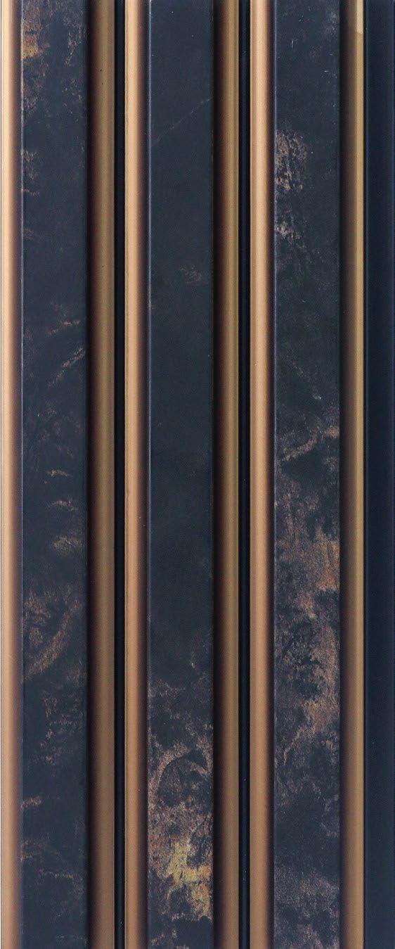 Black Marble Charcoal Louvers Panel & Stone 8x0.41 Ft - Pn 05302