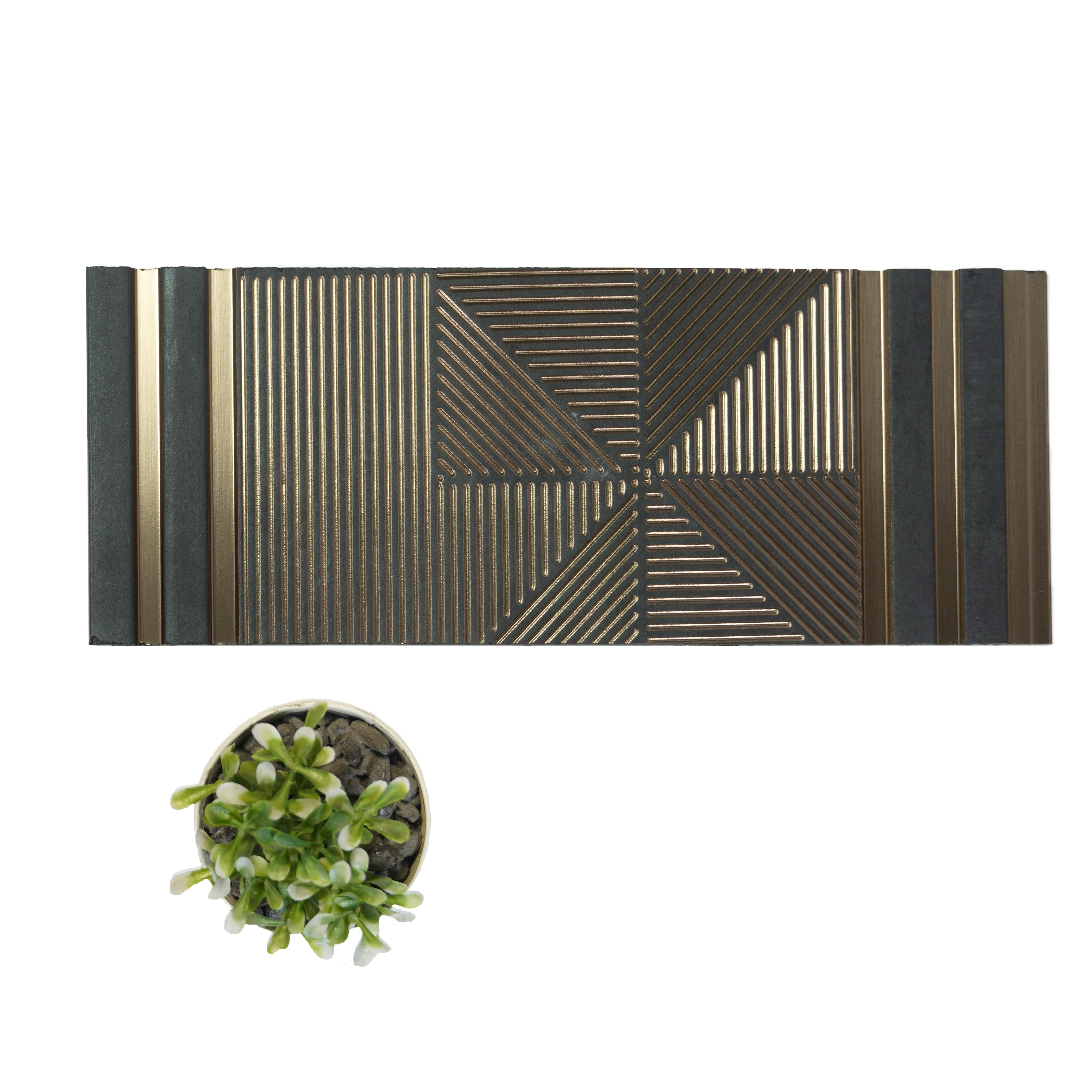 Black Patterned Charcoal Louver Designer 8x1 Ft - Pn 00783