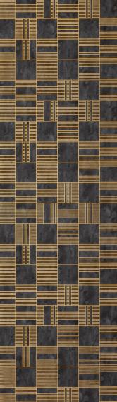 Black Patterned Charcoal Louver Designer 8x2 Ft - Tr 9636