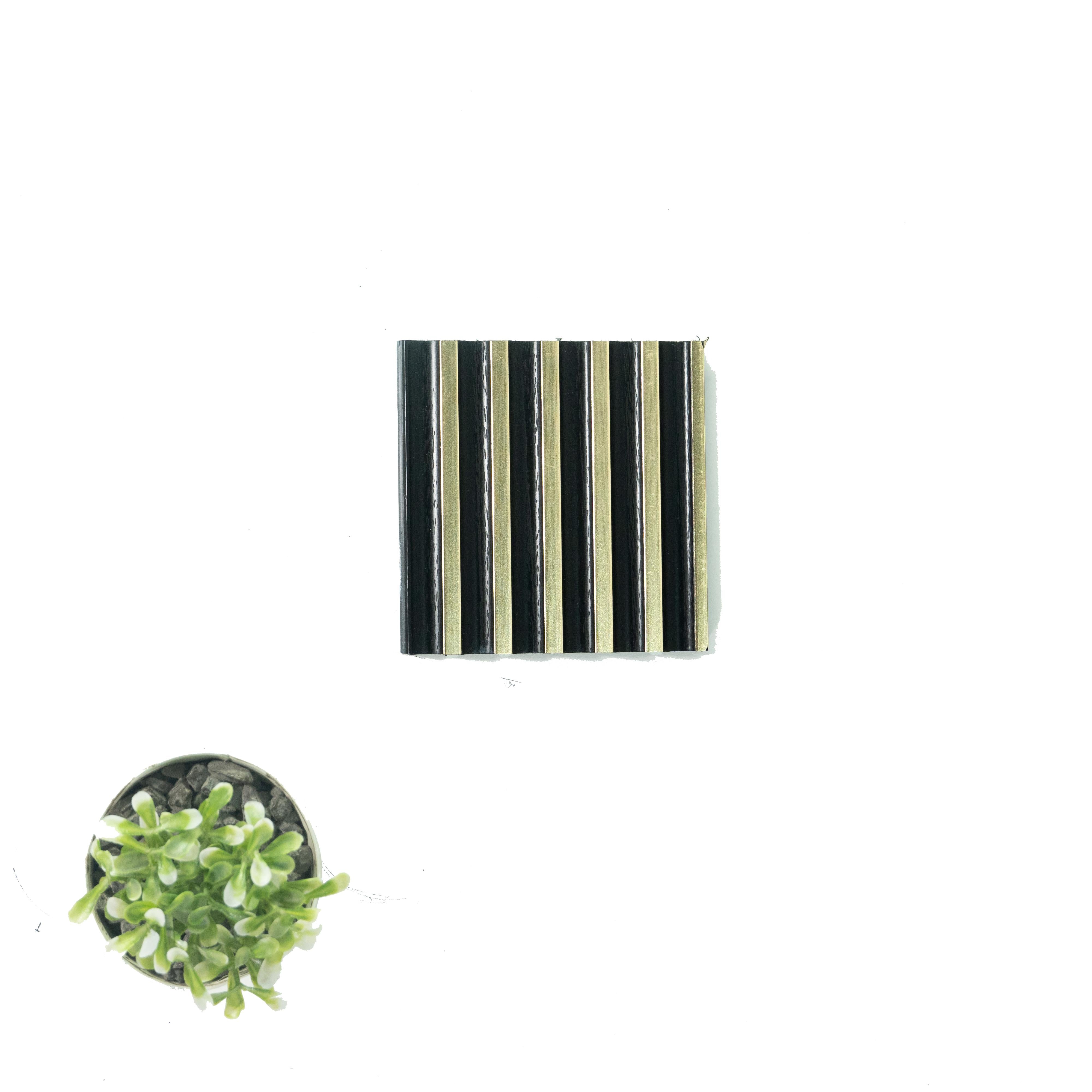 Premium Charcoal Panel Wood Louvers Black 9.5x0.32 Ft - Pn 00490