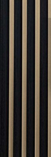 Premium Charcoal Panel Wood Louvers Black 9.5x0.32 Ft - Pn 00490