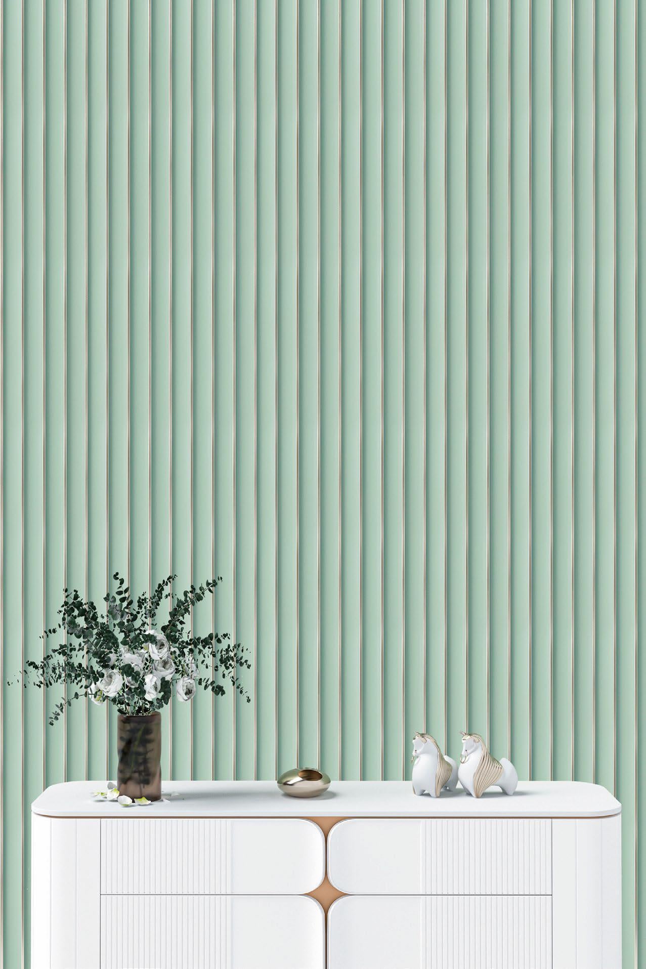 Plain Solids Charcoal Louvers Panel Colors Blue 8x0.41 Ft - Pn 05295