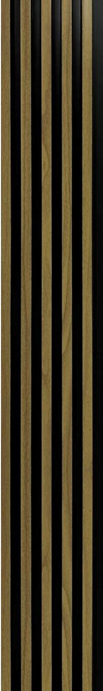 Brown Charcoal Louvers Panel Slat Series Wood 8x0.41 Ft - Sl 910