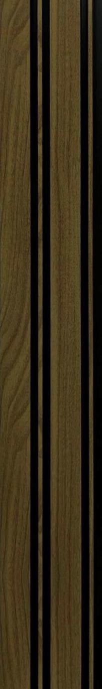 Brown Charcoal Louvers Panel Slat Series Wood 8x0.41 Ft - Sl 918