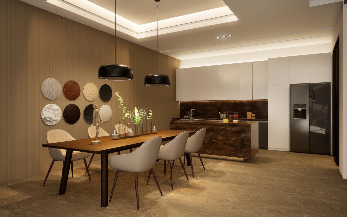 Brown Charcoal Louvers Panel Sleek & Splendid Series Plain Colors 8x0.41 Ft - Sa 4009