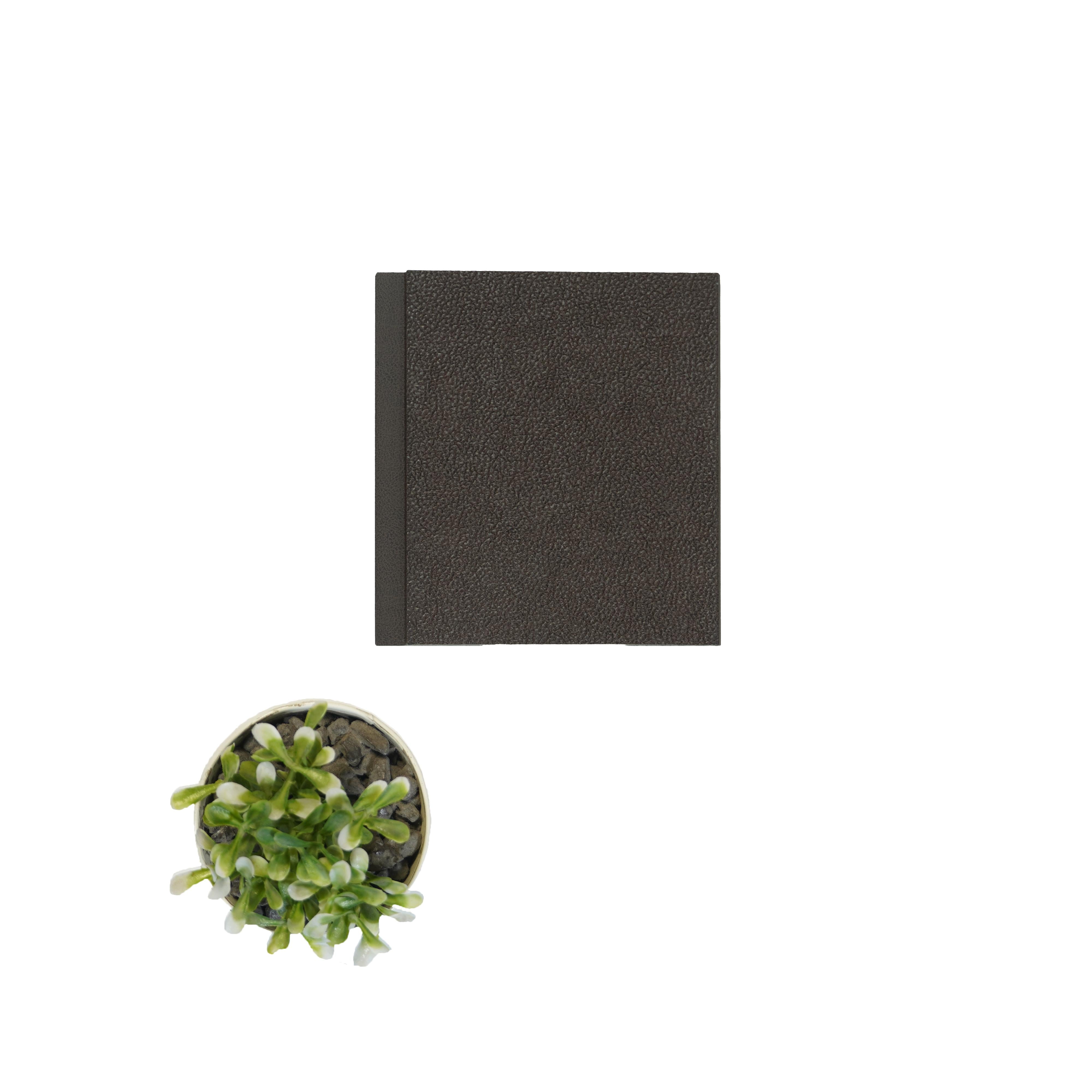 Brown Leather Charcoal Louver Fabric 9.5x0.39 Ft - Wl 2802