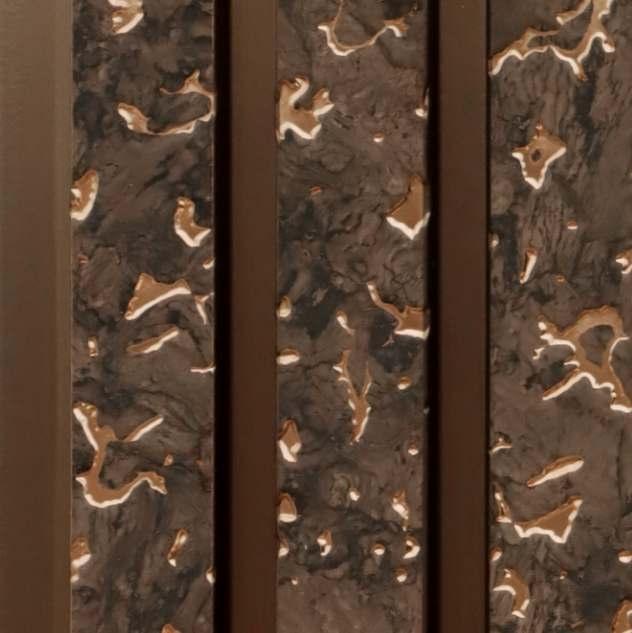 Premium Charcoal Panel Wood Louvers Brown 9.5x0.4 Ft - Pn 03557