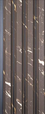 Brown Marble Finish Charcoal Louvers Panel & Stone 8x0.41 Ft - 4532