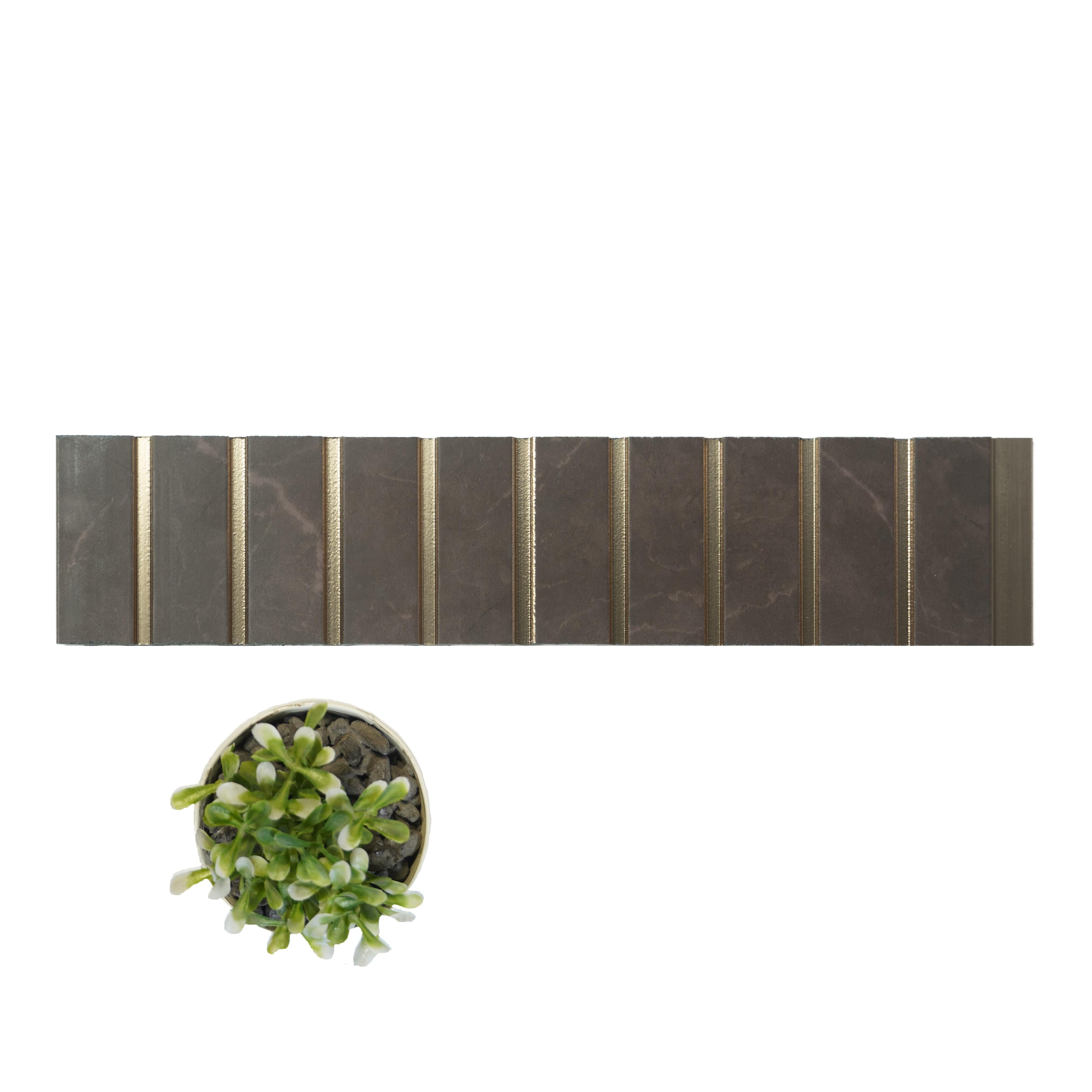 Brown Marble Charcoal Louver & Stone 8x1 Ft - Pn 00765