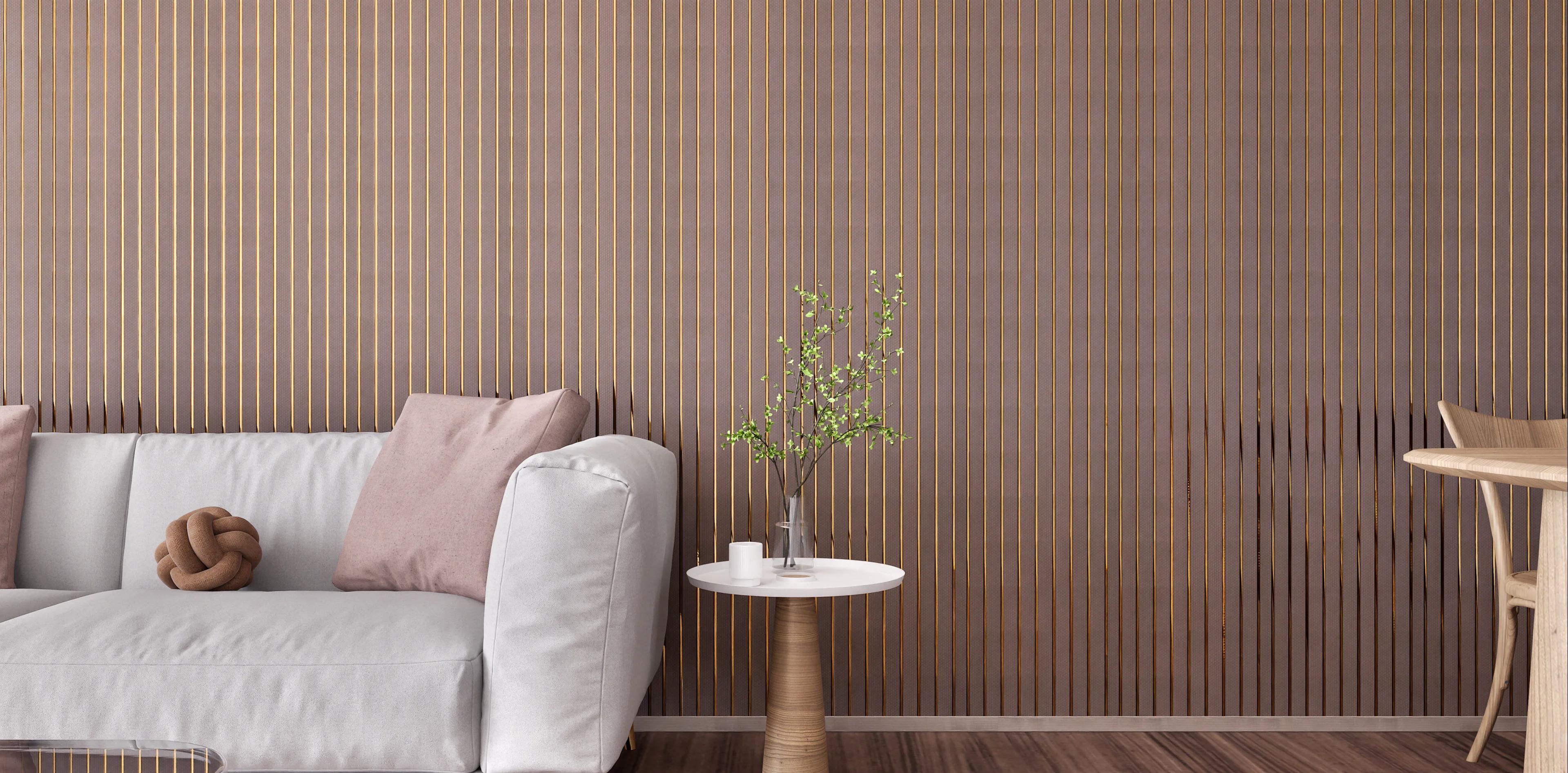 Brown Patterned Charcoal Louvers Panel Designer 8x1 Ft - Pn 00772