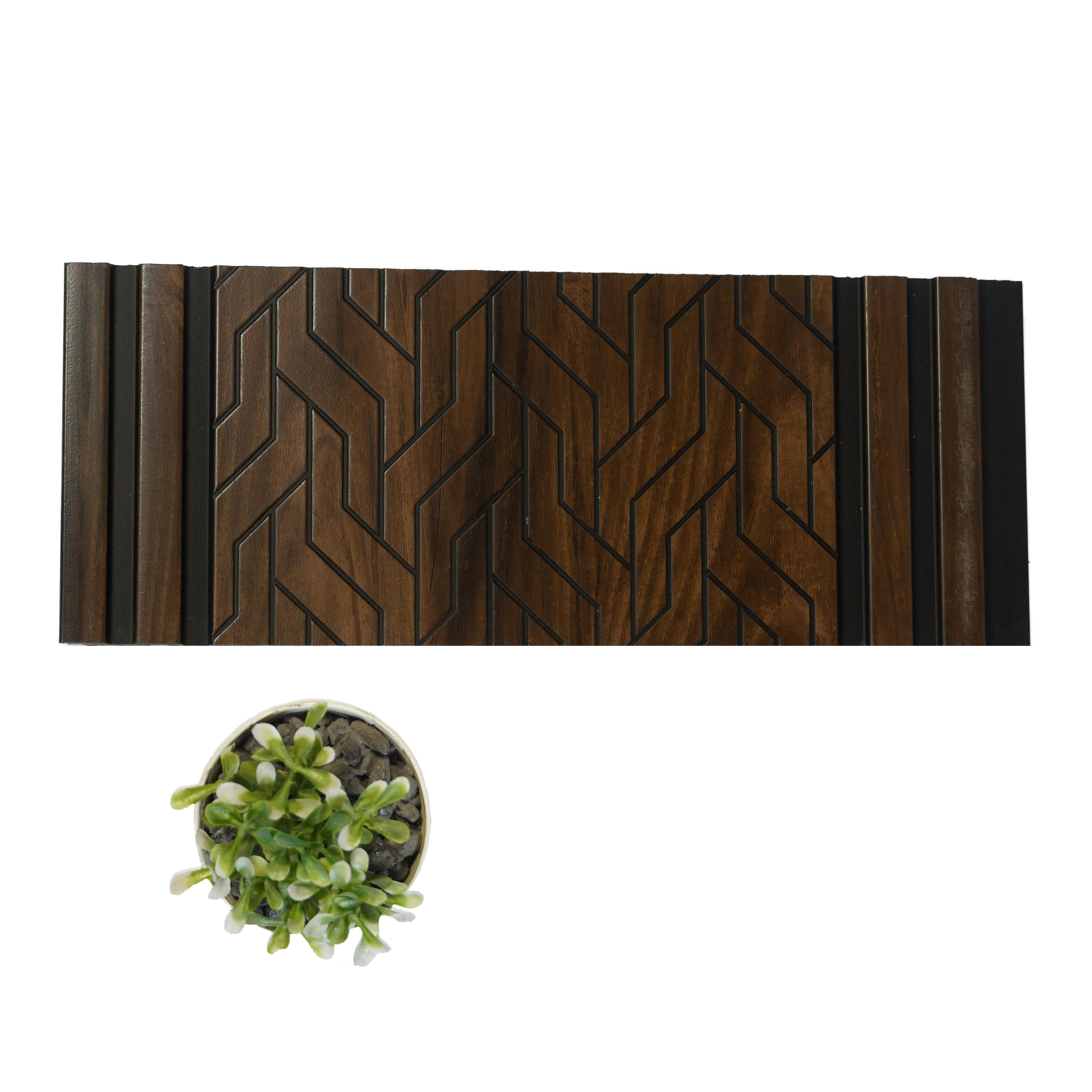 Brown Patterned Charcoal Louver Designer 8x1 Ft - Pn 00780