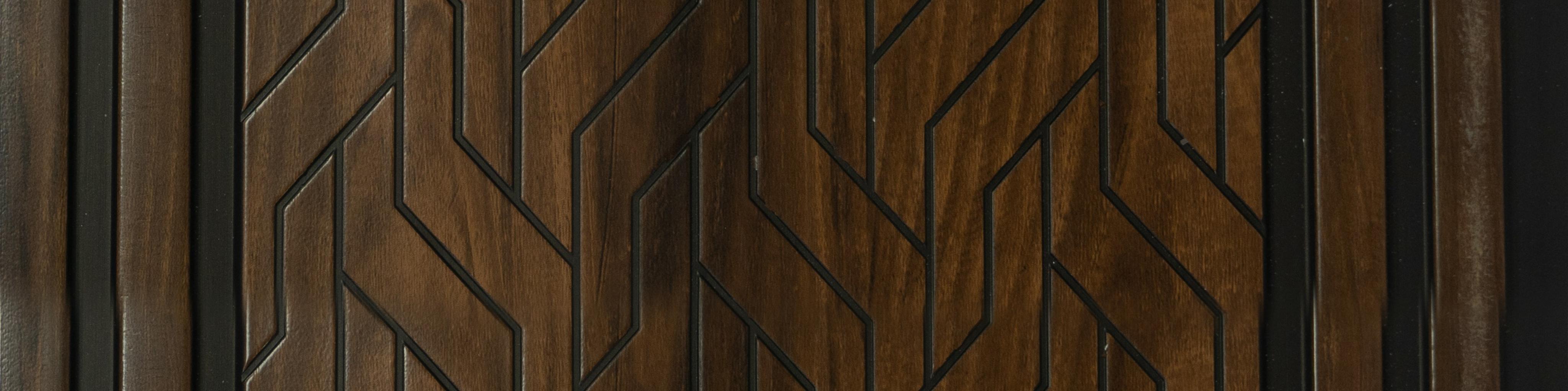 Brown Patterned Charcoal Louver Designer 8x1 Ft - Pn 00780