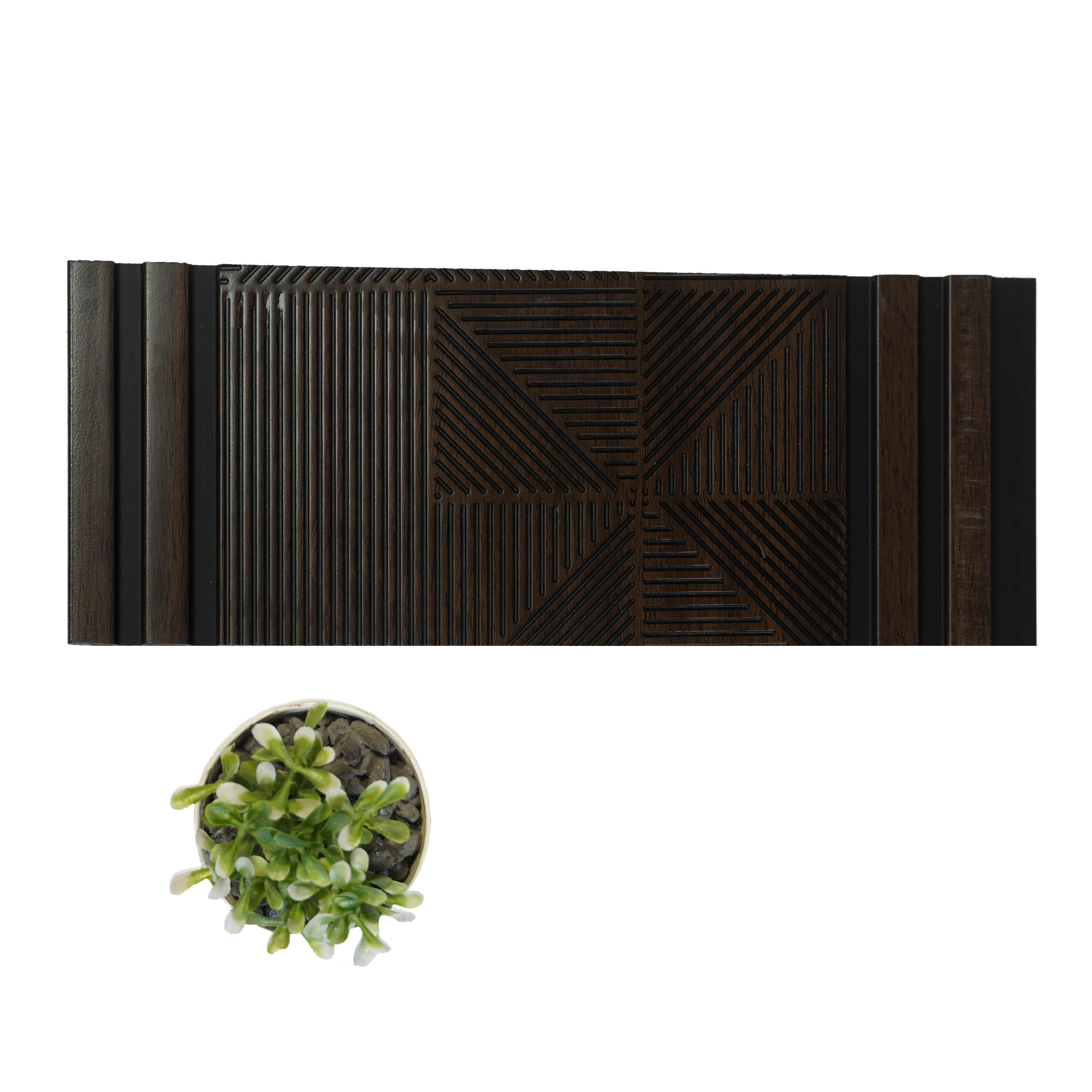 Brown Patterned Charcoal Louver Designer 8x1 Ft - Pn 00784