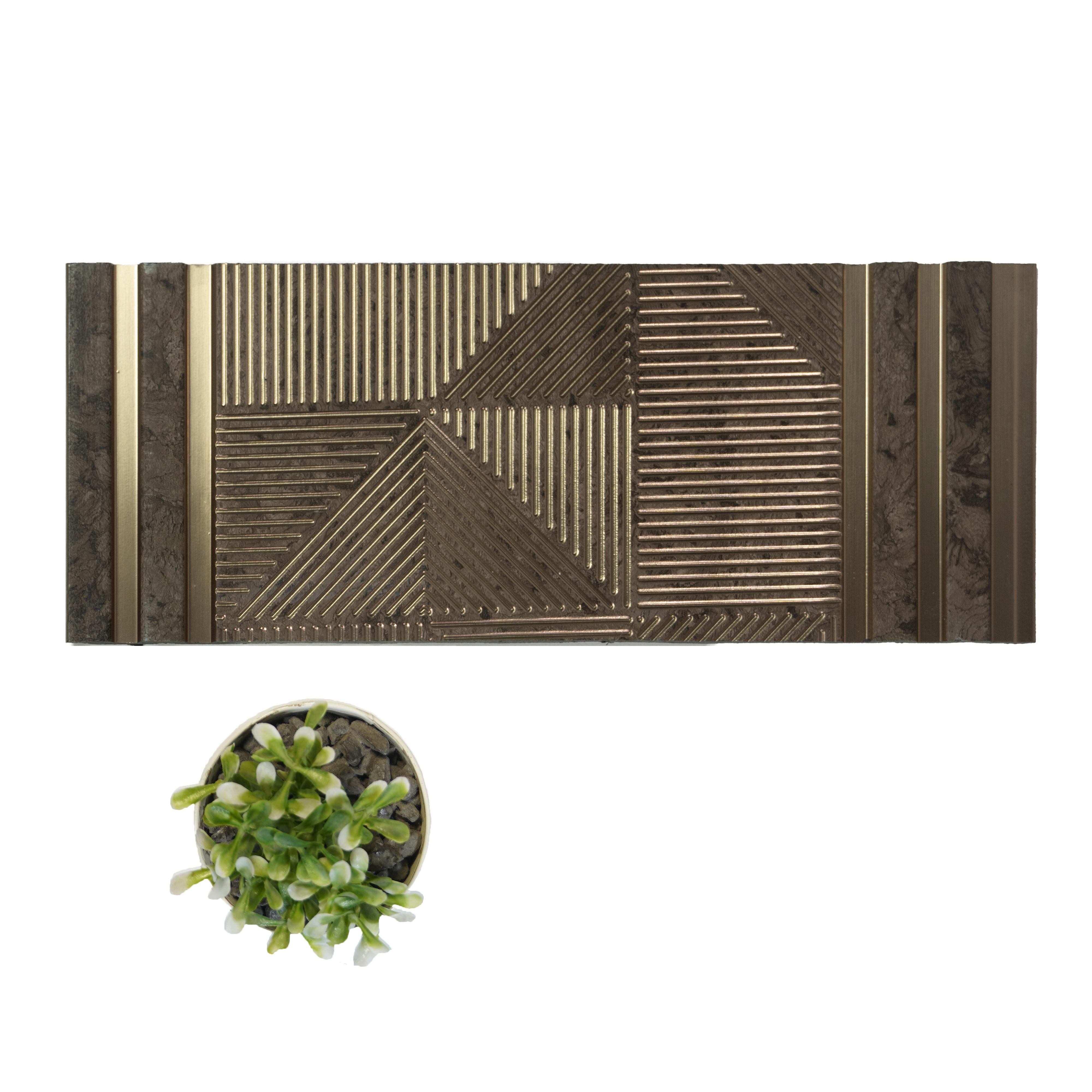 Brown Patterned Charcoal Louver Designer 8x1 Ft - Pn 00785