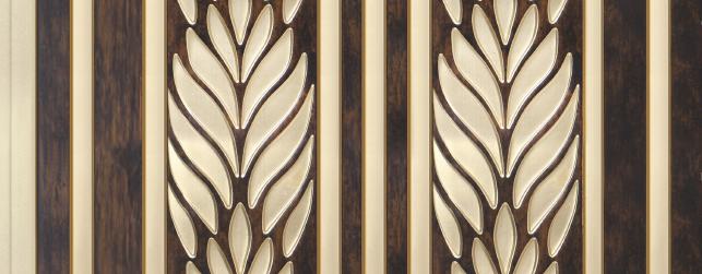 Brown Patterned Charcoal Louver Designer 8x1 Ft - Pn 00797
