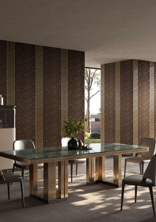 Brown Patterned Charcoal Louver Designer 8x2 Ft - An 9821