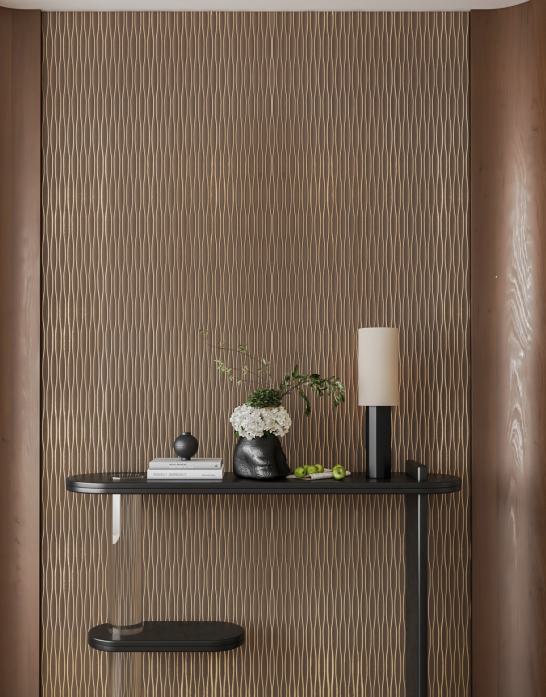 Brown Patterned Charcoal Louver Designer 8x2 Ft - Tr 9601