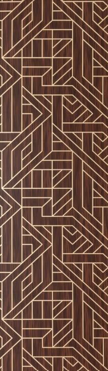 Brown Patterned Charcoal Louver Designer 8x2 Ft - Tr 9618