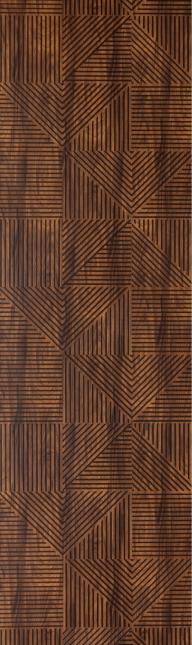 Brown Patterned Charcoal Louver Designer 8x2 Ft - Tr 9633