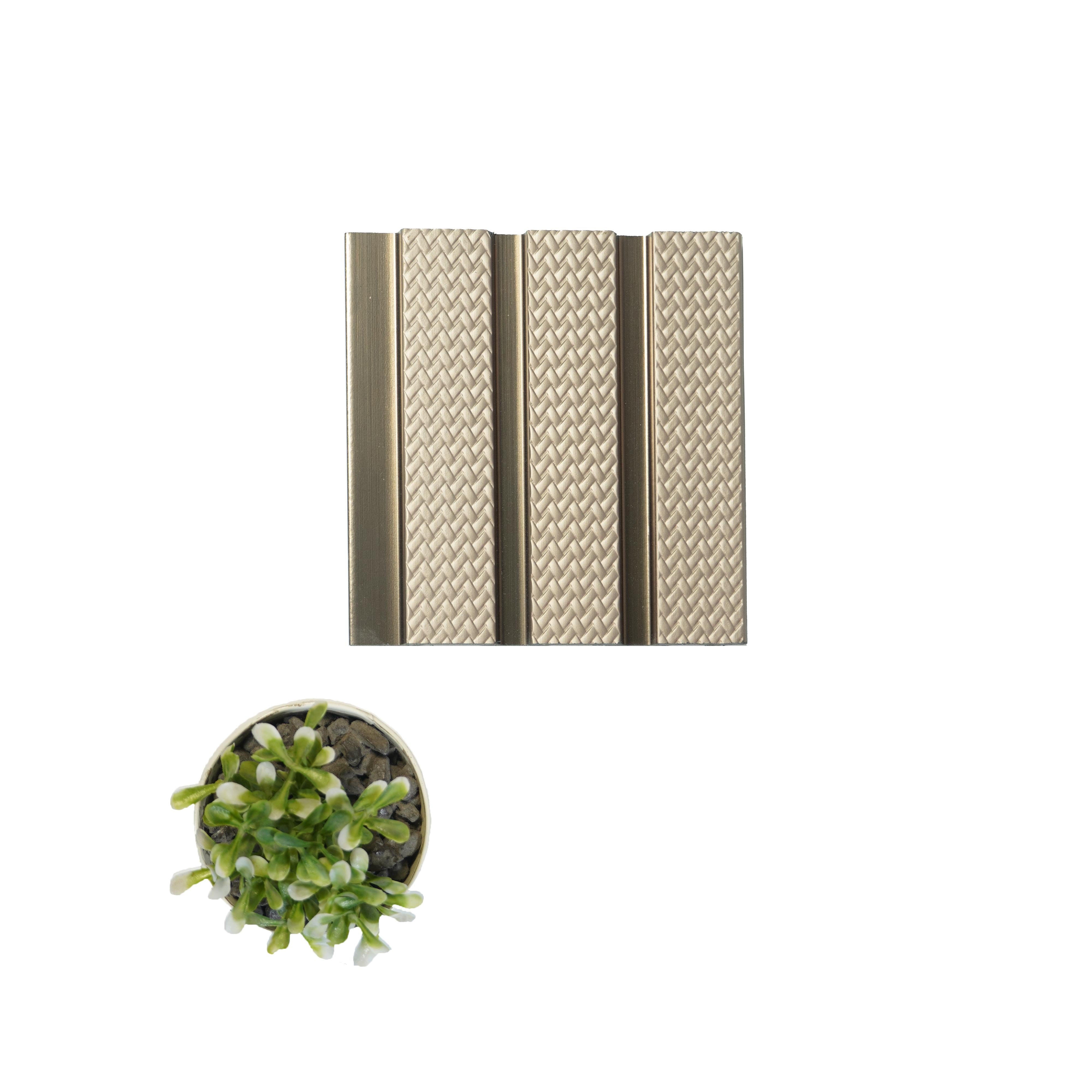 Brown Patterned Charcoal Louver Designer 8x0.39 Ft - Wl 1616