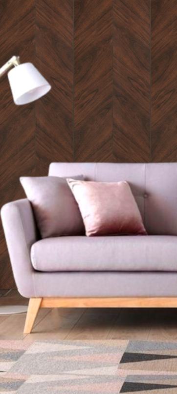 Brown Patterned Charcoal Louvers Designer 8x1 Ft - Ed12004