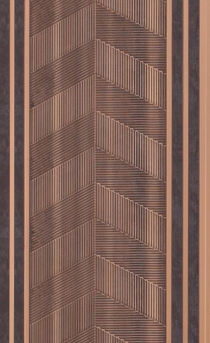 Brown Patterned Charcoal Louvers Designer 8x1 Ft - Ed 9118