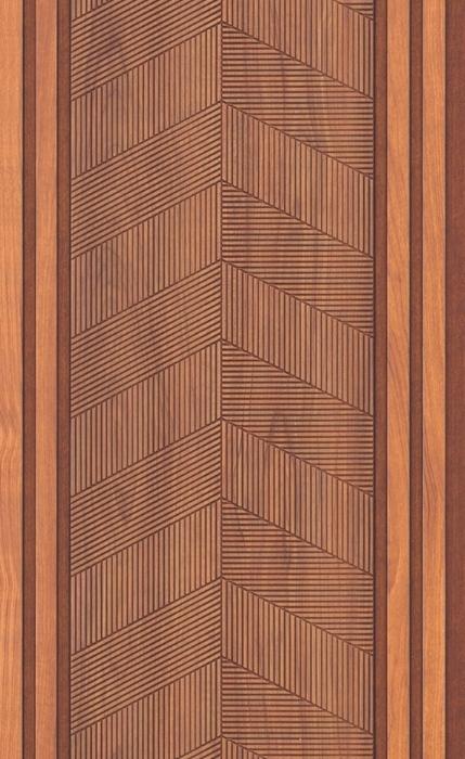 Brown Patterned Charcoal Louvers Designer 8x1 Ft - Ed 9121
