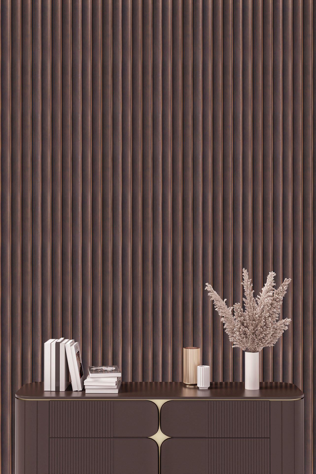 Plain Solids Charcoal Louvers Panel Colors Brown 8x0.41 Ft - Pn 05297