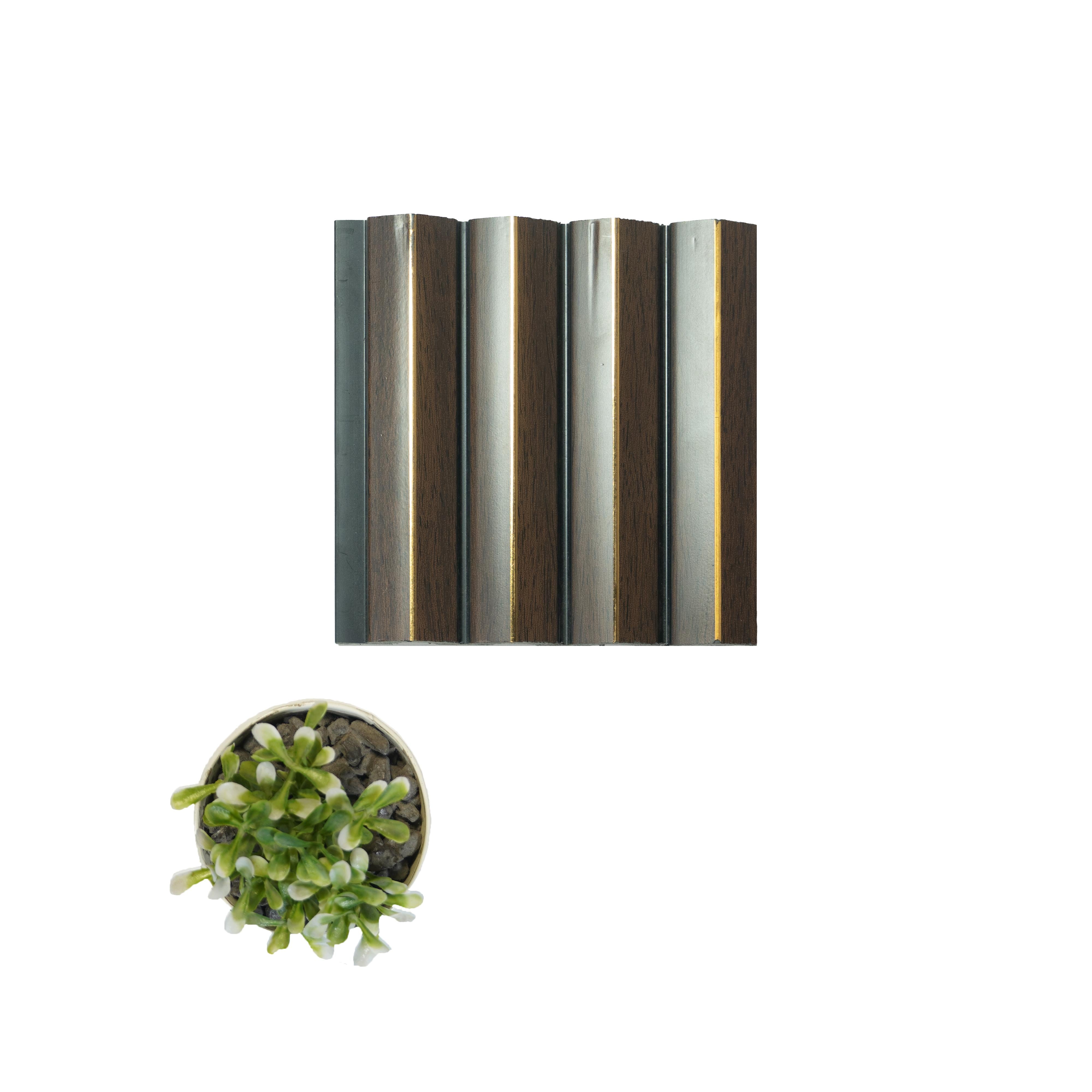 Brown Stone Charcoal Louvers Panel Marble & 8x0.39 Ft - Wl 1607