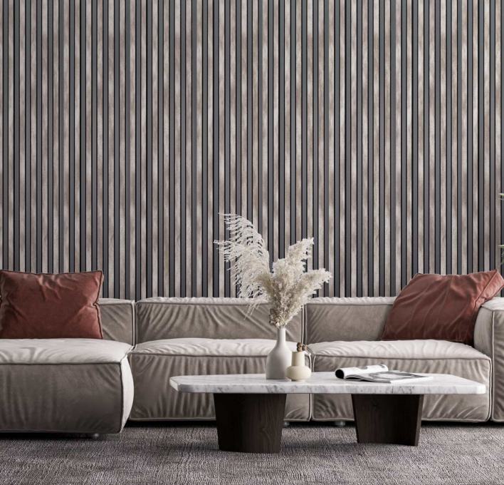 Brown Stone Charcoal Louvers Panel Marble & 8x0.33 Ft - Pn 00637