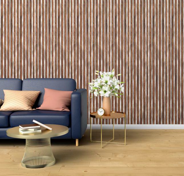 Brown Stone Charcoal Louvers Panel Marble & 8x0.33 Ft - Pn 03360