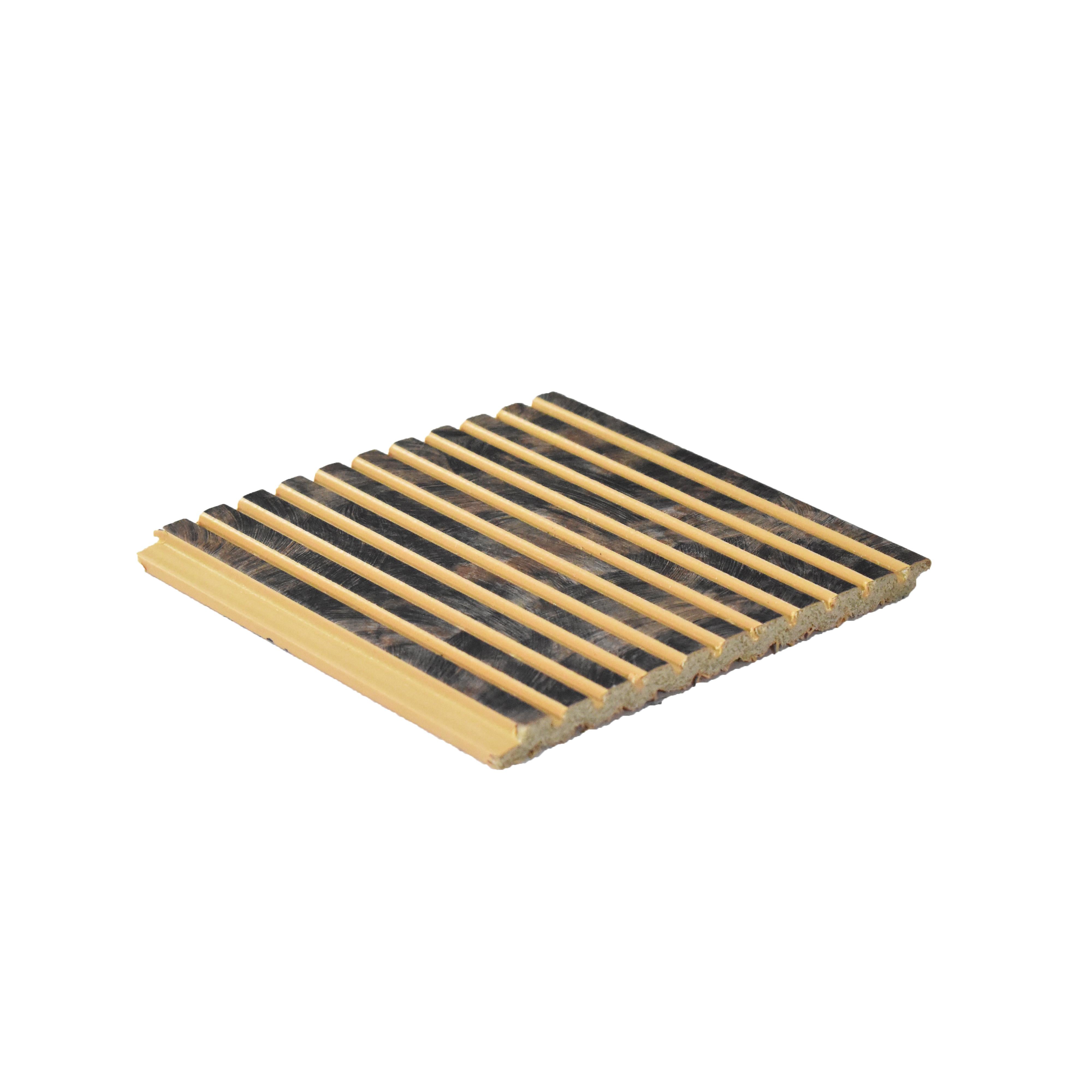 Brown Stone Charcoal Louvers Panel Marble & 9.5x0.32 Ft - Pn 00478