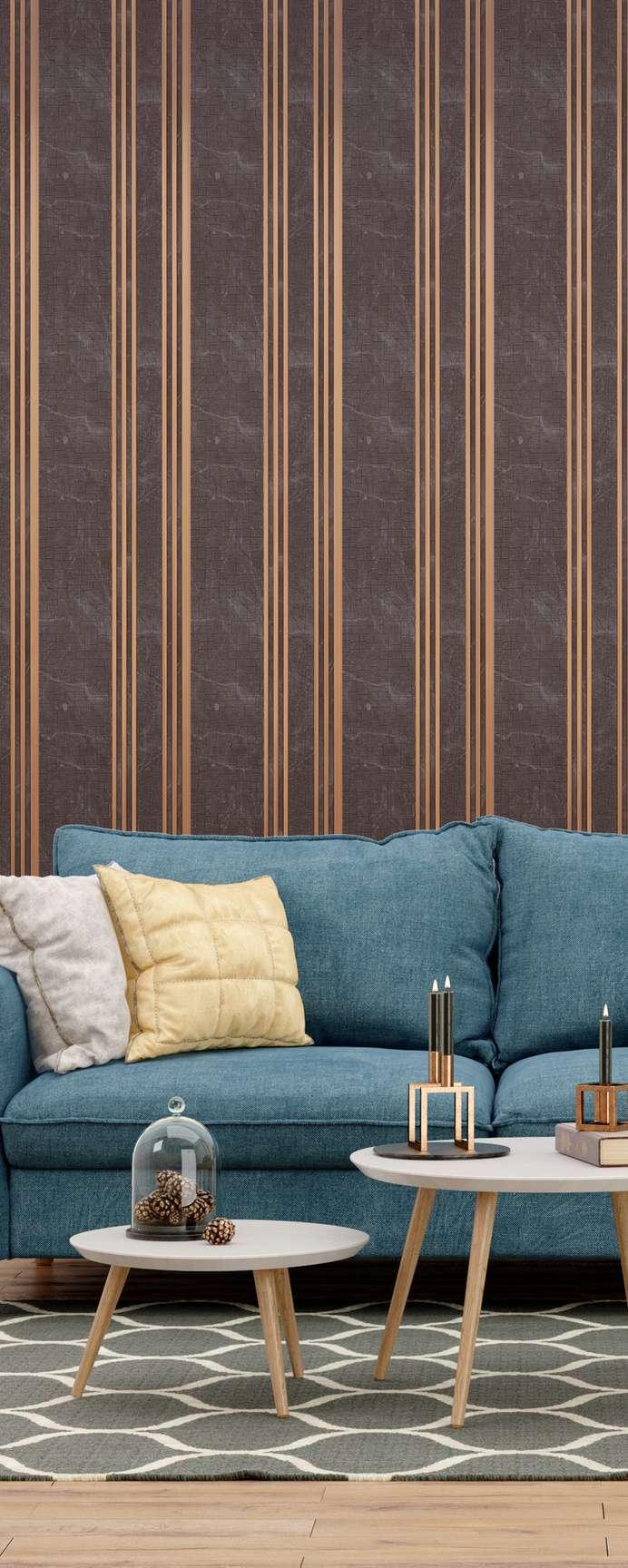 Brown Stone Charcoal Louvers Panel Marble & 8x1 Ft - Ed 9104