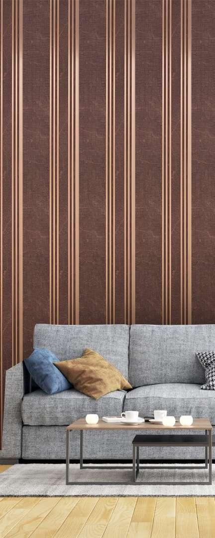 Brown Stone Charcoal Louvers Panel Marble & 8x1 Ft - Ed 9105