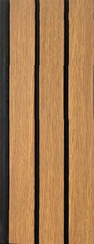Brown Wood Finish Charcoal Louvers Panel 8x0.41 Ft - 4501