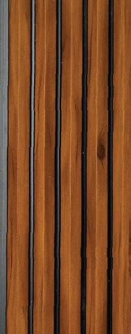 Brown Wood Finish Charcoal Louvers Panel 8x0.41 Ft - 4523