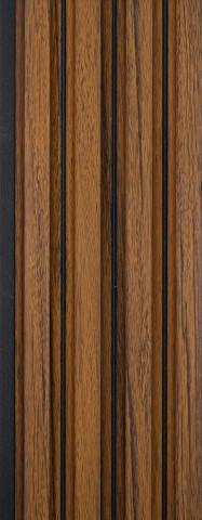 Brown Wood Finish Charcoal Louvers Panel 8x0.41 Ft - 4530