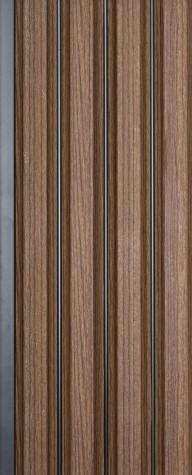 Brown Wood Finish Charcoal Louvers Panel 8x0.41 Ft - 4531