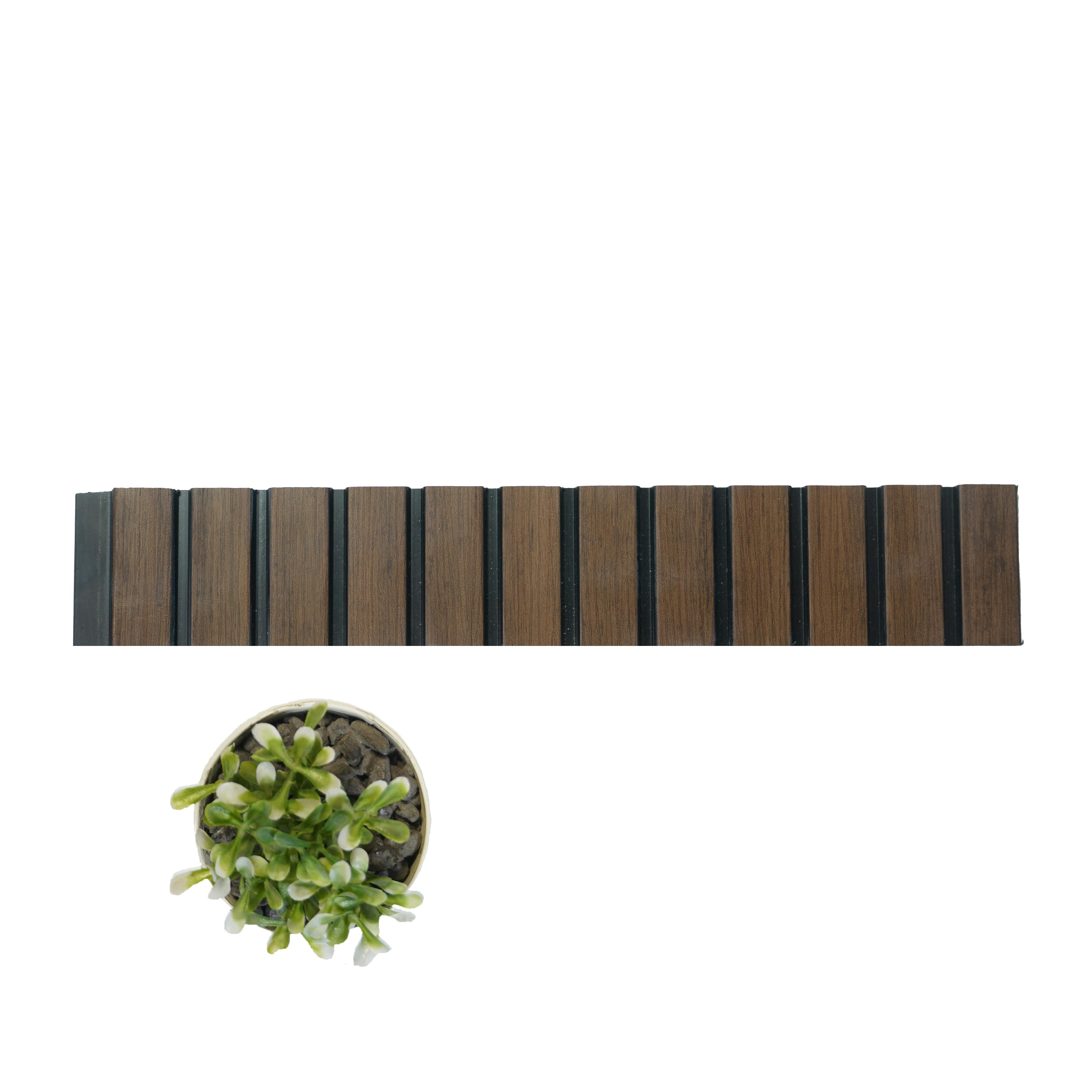 Rang Charcoal Louver Wood Brown 8x1 Ft - Ra 8114