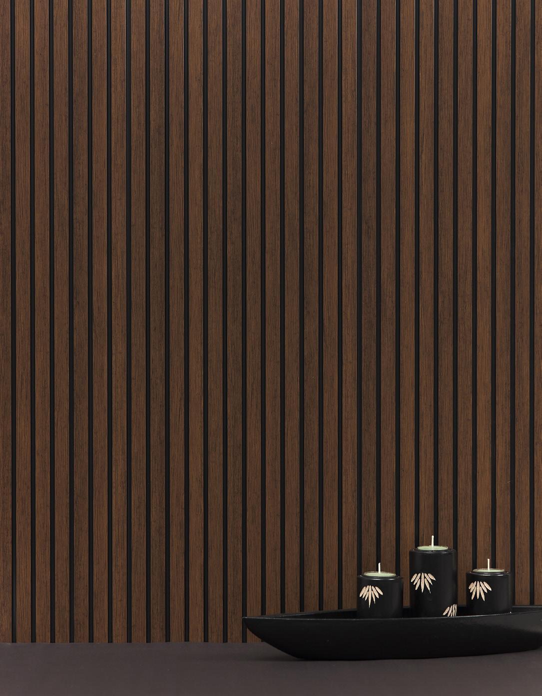 Rang Charcoal Louver Wood Brown 8x1 Ft - Ra 8114