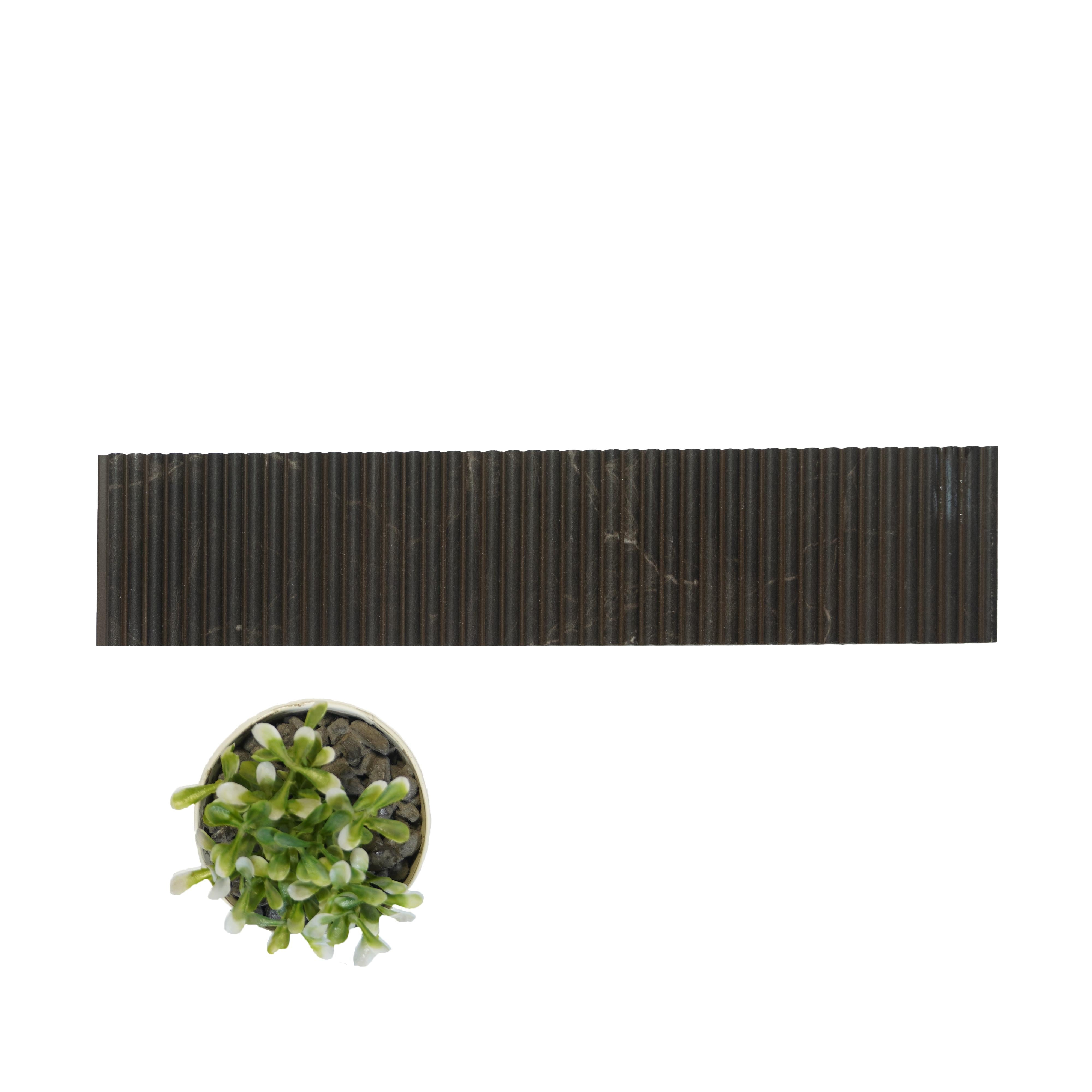 Wooden Effect Charcoal Louver Panel Wood Brown 8x1 Ft - Pn 00735