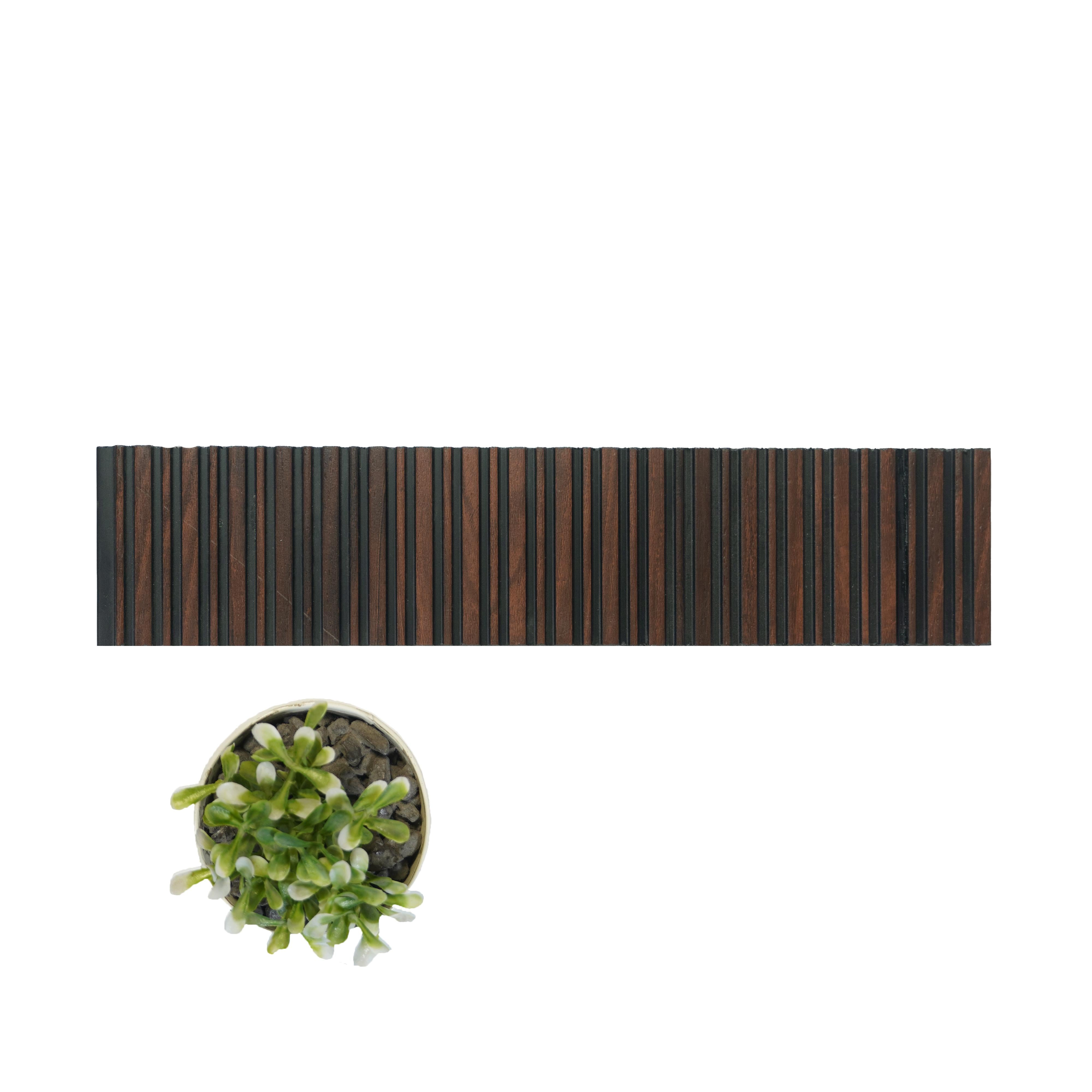 Wooden Effect Charcoal Louver Wood Brown 8x1 Ft - Pn 00754