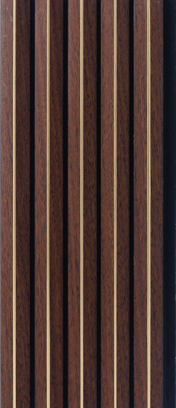 Premium Charcoal Panel Wood Louvers Brown 8x0.39 Ft - Pn 05317